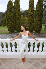 Delicate Lace Dream Midi Dress White