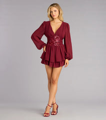 Enchanted Glow Embroidered Chiffon Dress