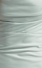 Ardent Maxi Dress - Cowl Neck Tie Back Satin Dress in Mint