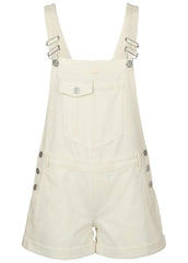 V Back Denim Overalls White Denim
