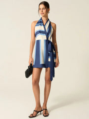 Striped Halter Mini Dress