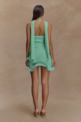 Caprice Halter Knit Mini Dress - Lagoon