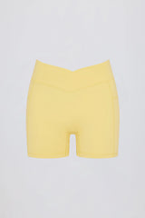 Soft Active Pocket V-Waist Mini Shorts in Lemon