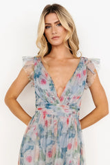Carmine Maxi Dress | Dusty Blue Floral