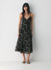 Chiffon V-neck slip dress