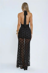 Hot Right Now Polka Dot Maxi Dress Black