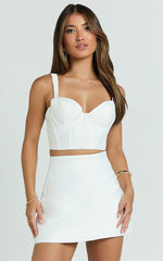Janice Top - Bustier Crop Top in White