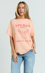 Jessica Top - Aperol Oversized Print Tee in Orange