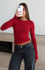 Only For Tonight Long Sleeve Top Wine