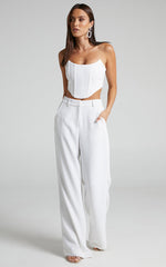Katirina Top - Strapless Corset Bustier Top in White