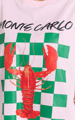 Liv Two Piece Top and Shorts Set - Monte Carlo Lobster T-shirt Set in Pink