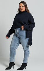 Luella Jumper - Oversized Turtle Neck Jumper in Navy
