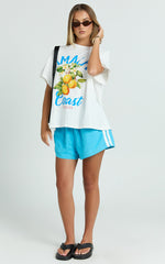 Luna Two Piece Top and Shorts Set - Amalfi T-shirt Set in White