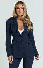 Nola Blazer - Structured Single Breast Blazer in Navy