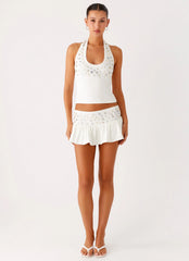 Vegas Nights Low Rise Skort White
