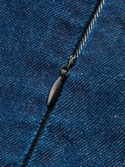 Cross-Back Denim Flared Dress