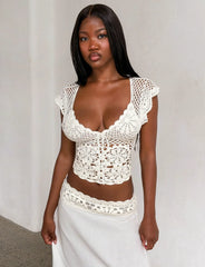 SASHA CROCHET TOP IVORY