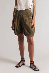 High Waist Utility Wide Leg Loose Fit Shorts