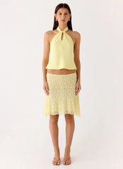 Maddox Scarf Top Lemon
