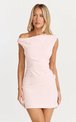 Vilma Mini Dress - One Shoulder Bodycon Dress in Pink