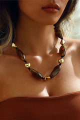 Bohemian Vintage Resin Beaded Necklace