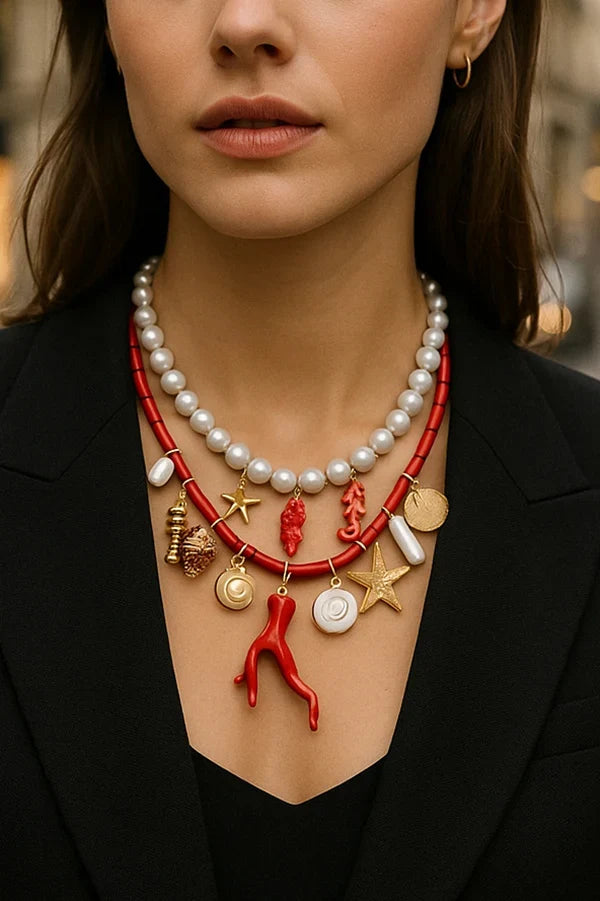 Ocean Resort Style Stacked Beaded Necklace