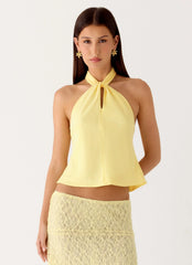 Maddox Scarf Top Lemon