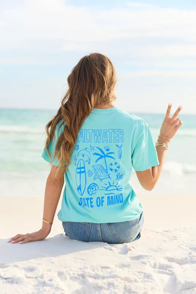 Saltwater State Of Mind Mint Graphic Tee