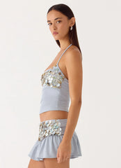 Merinda Halter Top Misty Blue