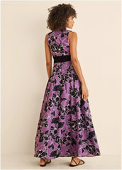 Lace Detail Drop Waist Maxi Daffodil Floral