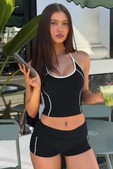 Printed Racerback Sports Bra Shorts Set