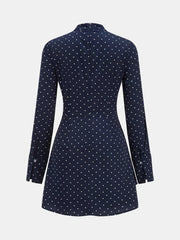 Keyhole Neckline Polka Dot Mini Dress