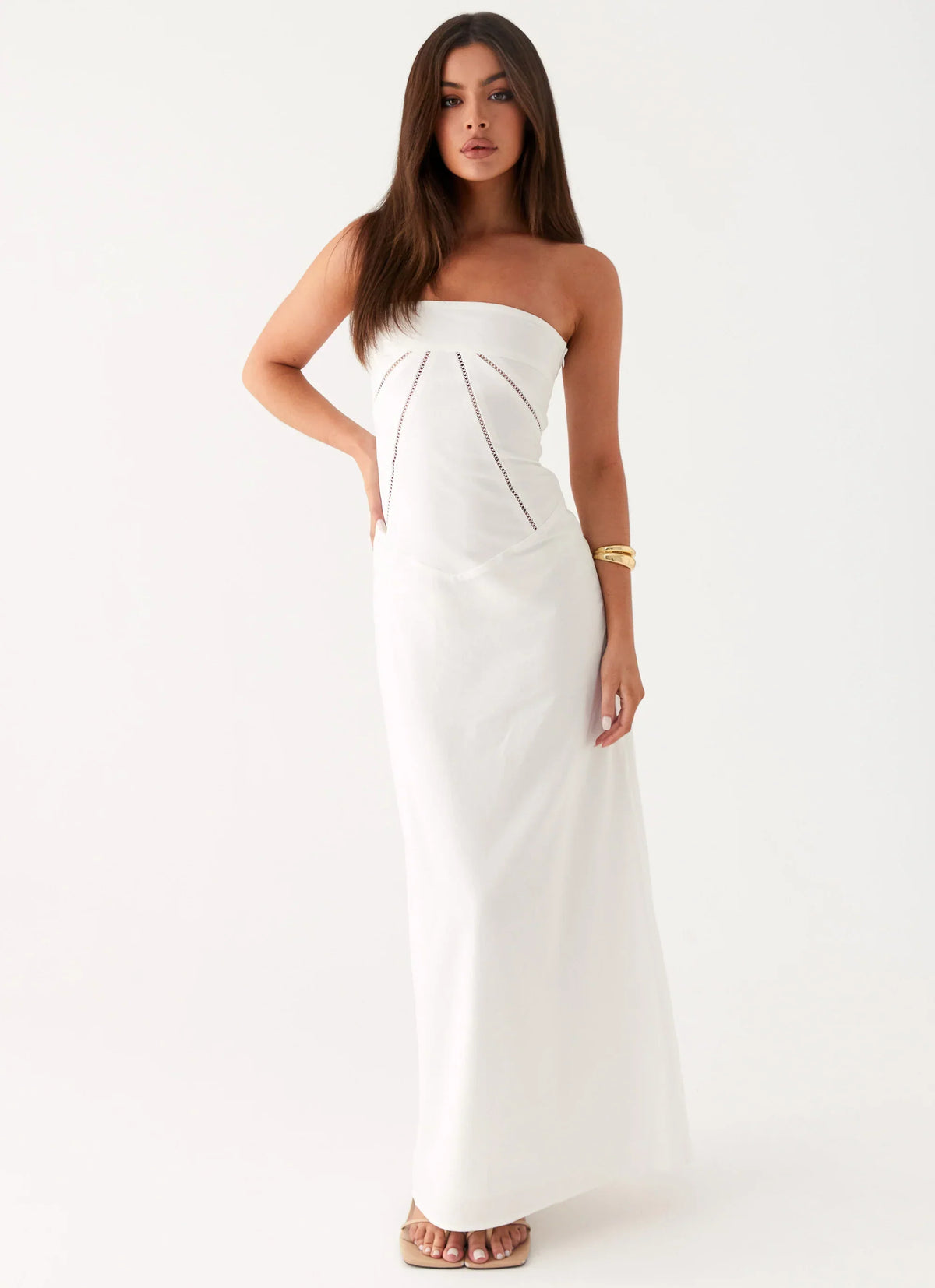 Cerisa Linen Maxi Dress White