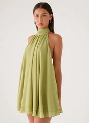 Lyrah Halter Mini Dress Lime