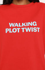 Walking Plot Twist Tee Red