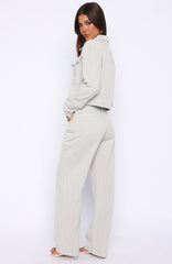 Bring The Style Low Rise Wide Leg Jeans Grey/White