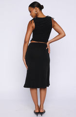 Save My Heart Midi Skirt Black
